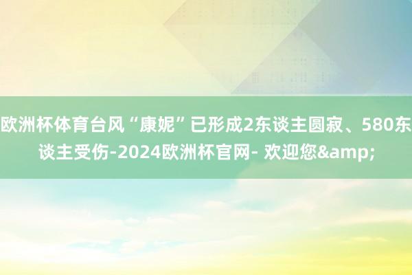 欧洲杯体育台风“康妮”已形成2东谈主圆寂、580东谈主受伤-2024欧洲杯官网- 欢迎您&