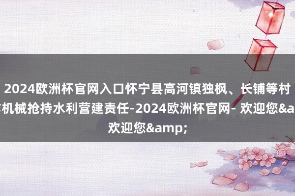 2024欧洲杯官网入口怀宁县高河镇独枫、长铺等村讹诈机械抢持水利营建责任-2024欧洲杯官网- 欢迎您&