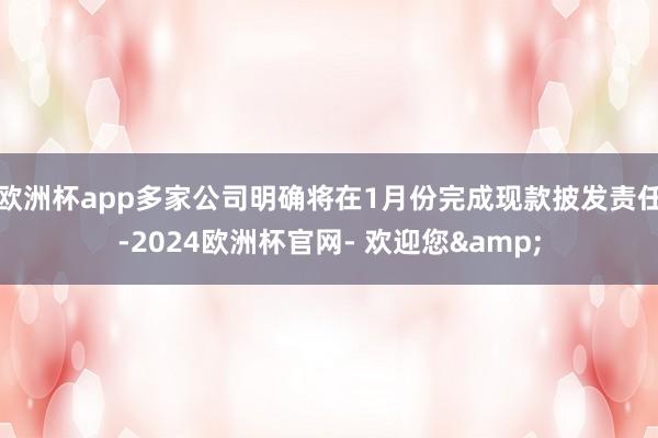 欧洲杯app多家公司明确将在1月份完成现款披发责任-2024欧洲杯官网- 欢迎您&