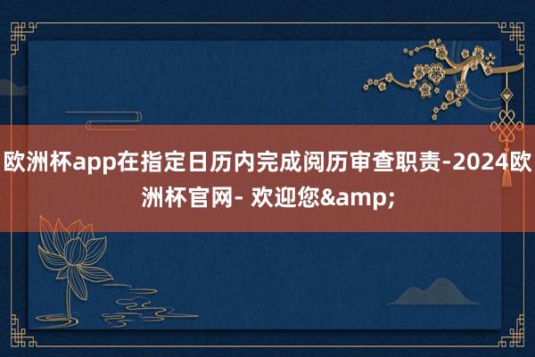 欧洲杯app在指定日历内完成阅历审查职责-2024欧洲杯官网- 欢迎您&