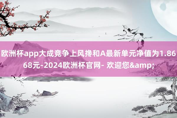 欧洲杯app大成竞争上风搀和A最新单元净值为1.8668元-2024欧洲杯官网- 欢迎您&