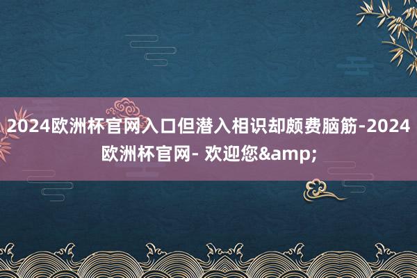 2024欧洲杯官网入口但潜入相识却颇费脑筋-2024欧洲杯官网- 欢迎您&