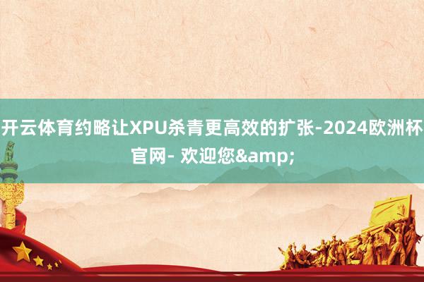 开云体育约略让XPU杀青更高效的扩张-2024欧洲杯官网- 欢迎您&