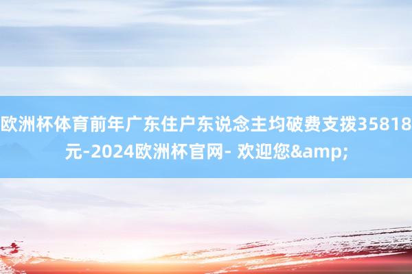 欧洲杯体育前年广东住户东说念主均破费支拨35818元-2024欧洲杯官网- 欢迎您&