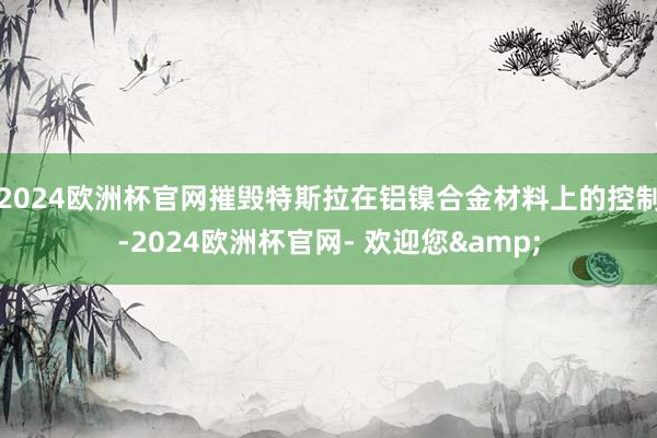 2024欧洲杯官网摧毁特斯拉在铝镍合金材料上的控制-2024欧洲杯官网- 欢迎您&