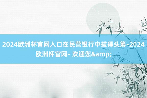 2024欧洲杯官网入口在民营银行中拔得头筹-2024欧洲杯官网- 欢迎您&