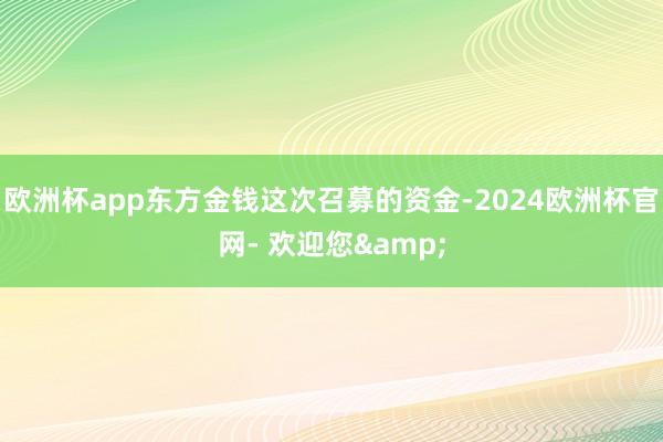 欧洲杯app东方金钱这次召募的资金-2024欧洲杯官网- 欢迎您&