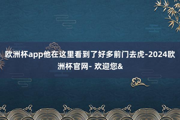欧洲杯app他在这里看到了好多前门去虎-2024欧洲杯官网- 欢迎您&