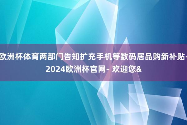 欧洲杯体育两部门告知扩充手机等数码居品购新补贴-2024欧洲杯官网- 欢迎您&