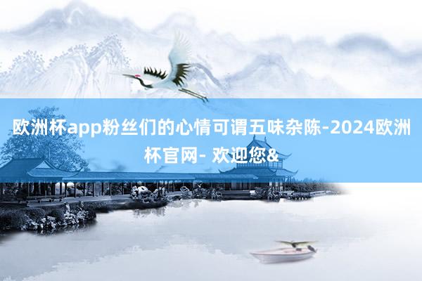 欧洲杯app粉丝们的心情可谓五味杂陈-2024欧洲杯官网- 欢迎您&