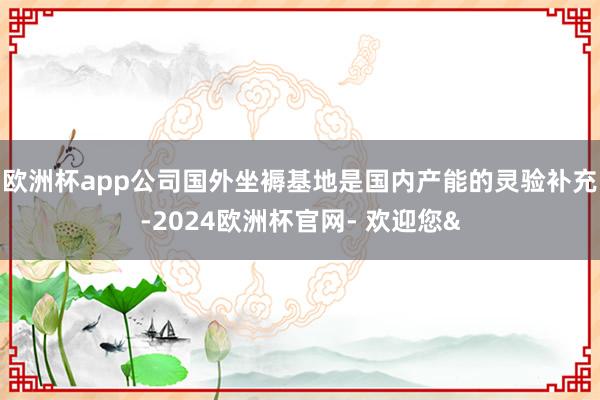 欧洲杯app公司国外坐褥基地是国内产能的灵验补充-2024欧洲杯官网- 欢迎您&