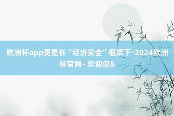 欧洲杯app更是在“经济安全”框架下-2024欧洲杯官网- 欢迎您&