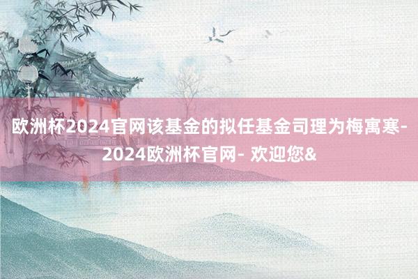 欧洲杯2024官网　　该基金的拟任基金司理为梅寓寒-2024欧洲杯官网- 欢迎您&