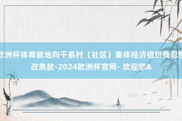 欧洲杯体育就地向干系村（社区）集体经济组织残忍整改条款-2024欧洲杯官网- 欢迎您&