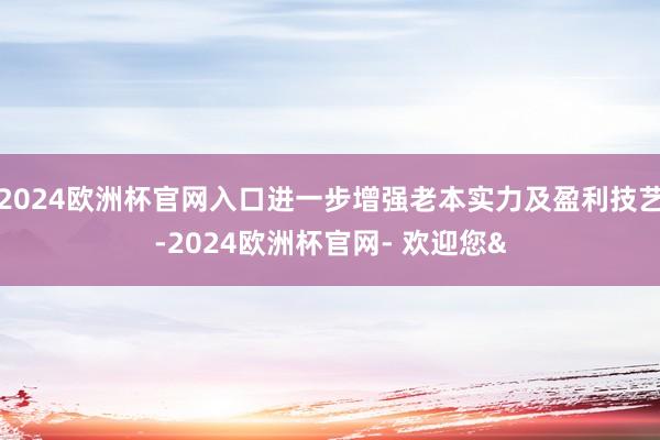 2024欧洲杯官网入口进一步增强老本实力及盈利技艺-2024欧洲杯官网- 欢迎您&