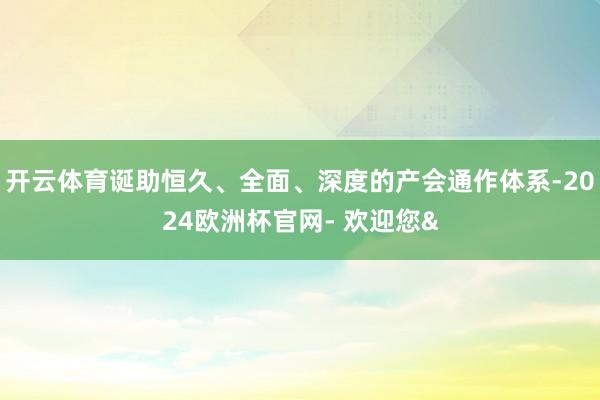开云体育诞助恒久、全面、深度的产会通作体系-2024欧洲杯官网- 欢迎您&