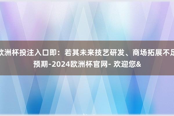 欧洲杯投注入口即：若其未来技艺研发、商场拓展不足预期-2024欧洲杯官网- 欢迎您&