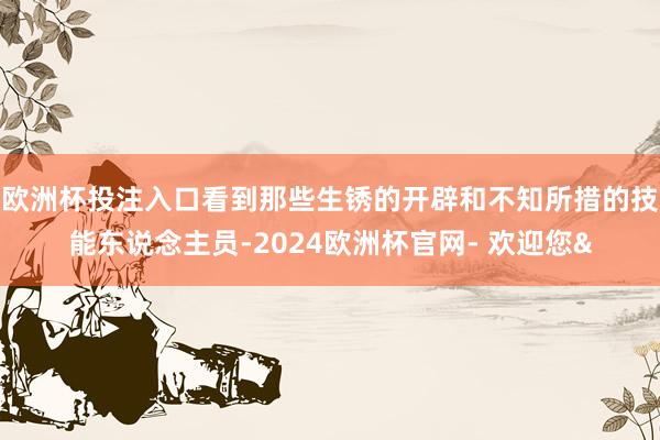 欧洲杯投注入口看到那些生锈的开辟和不知所措的技能东说念主员-2024欧洲杯官网- 欢迎您&