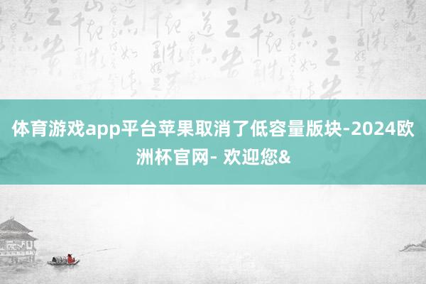 体育游戏app平台苹果取消了低容量版块-2024欧洲杯官网- 欢迎您&